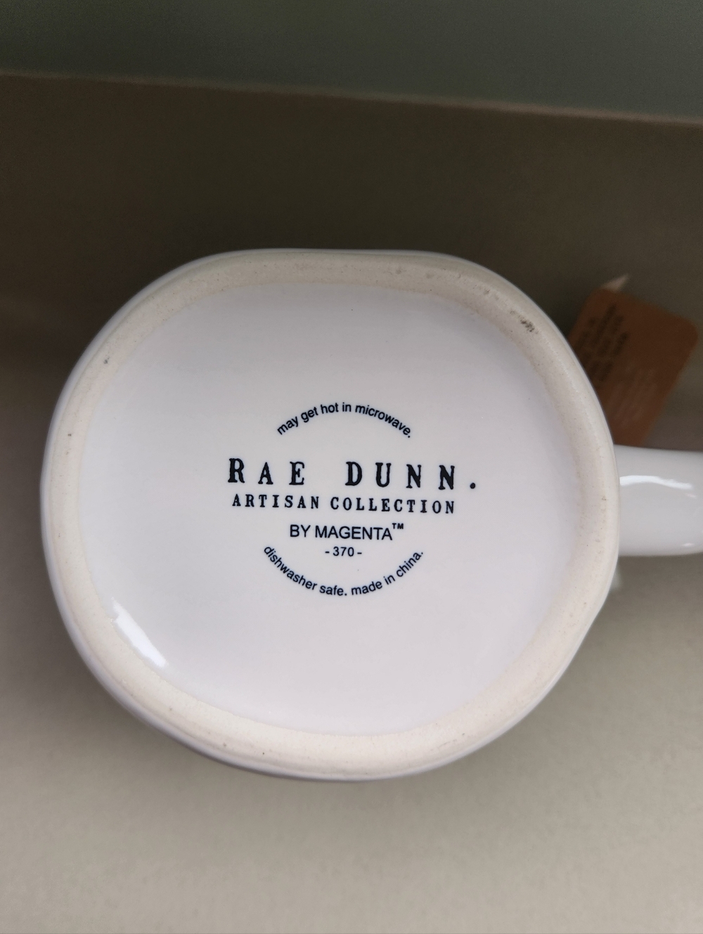 Rae Dunn White and Black Flower Floral "TEA" 16 OZ Mug -WHITE **NEW - Picture 5 of 7